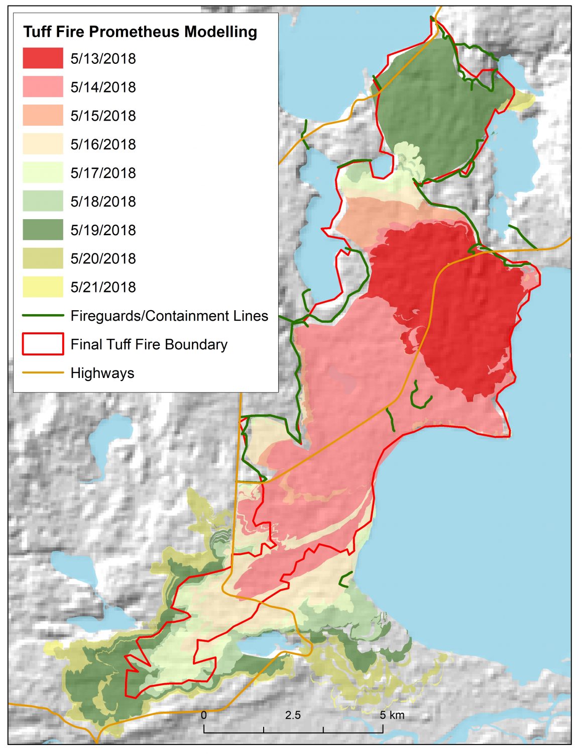 Map of a forest fire