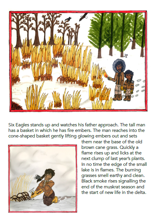 A page from the Muskrats and Fire book