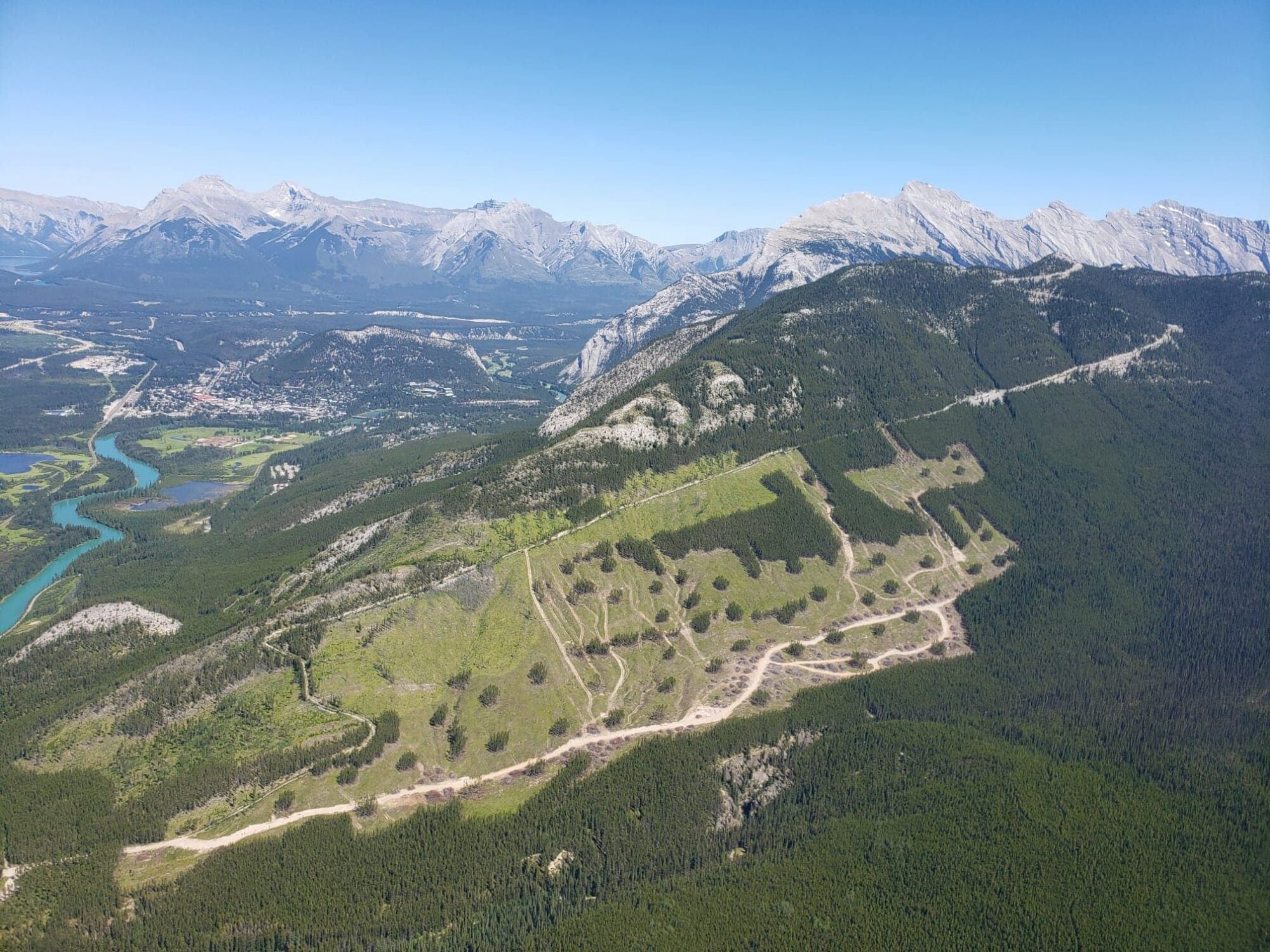 Aerial photo of Sulphur Mountain Firesmart